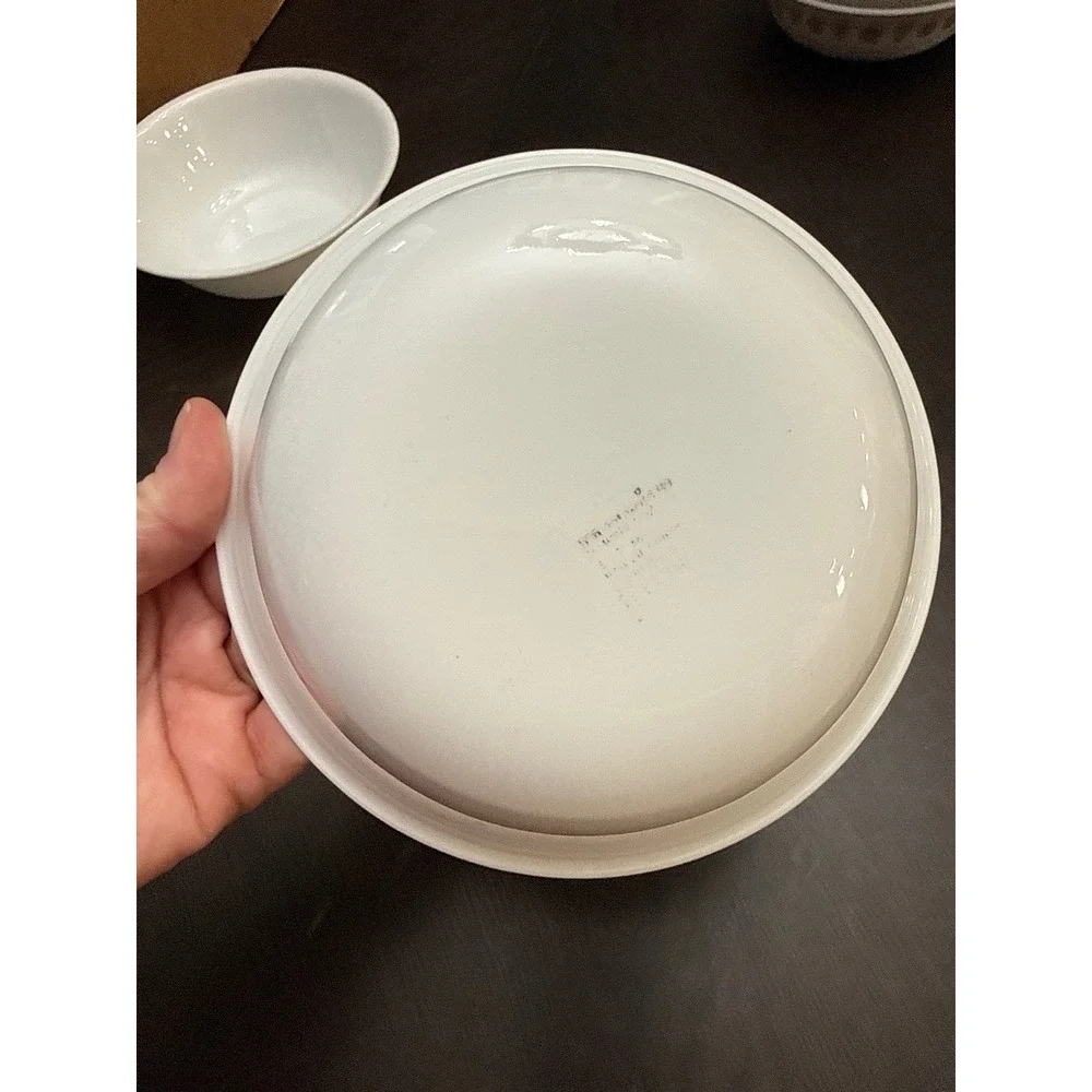 Corning‎ Ware Corelle Rosemarie Cereal Soup Bowl White Pink Blue Trim Vitrelle